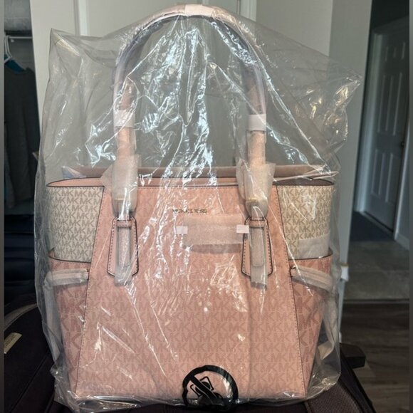 NWT - Michael Kors Large Multi Color MK Monogram Tote - Picture 6 of 11